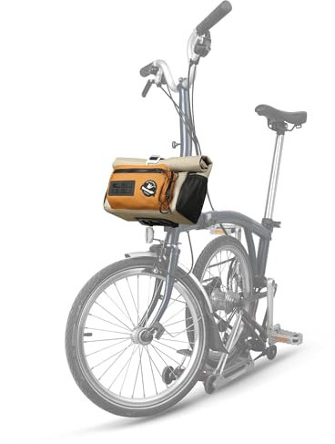 Rhinowalk Lenkertasche für Brompton Faltrad, wasserdichte 2-in-1 Schultertasche, Schnellverschluss, MOLLE-System, 4L Rolltop Vordertasche – Khaki