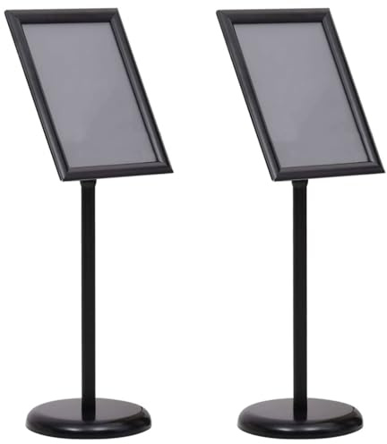 vidaXL Plakatständer 2 stk. Schwarz 45 x 32,7 x 108 cm Aluminium | Du kannst die Ständer ganz einfach von 88 cm bis 108 cm anpassen – ideal für verschiedene Ansichtshöhen,
