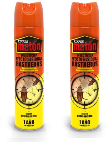 VINFERMATÓN - Insecticida Matón Residual Cucarachas y Hormigas permanente - 400ml - Pack de 2 ud
