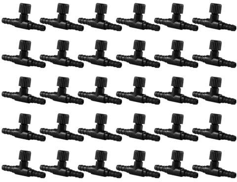 Yidueace Aquarium Luftventil - 30 Stück T-Form PVC Aquarium Luftregulierventil,Einfache Montage Zubehör Für Zuhause