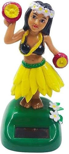 Ymhapp Solarbetriebene Hula-Mädchen, tanzende Figuren, Dekoration, schwingend, hawaiianisches Mädchen, Puppe, Auto-Armaturenbrett, Ornamente für Auto, Innenraum, Zuhause, Party, Dekoration, Lernen