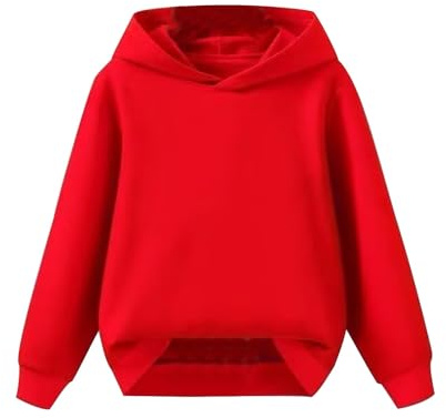 Generisch Hoodie Jungen Mädchen Kapuzenpullover Basic Kostüm Kinder Winterpullover mit Kapuze Bequeme Warme Hoodies Sportlich Stretch Sport Oberteile Kind Klassische Einfarbig Hoody Pullover