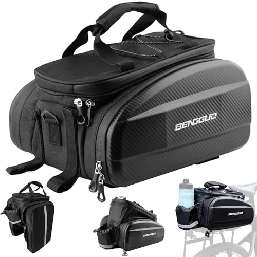 Alforja de bicicleta para portaequipajes, 30 L, escalable, impermeable y reflectante, con correa para el hombro y varios compartimentos, bolsa multifuncional para el asiento trasero para ciclismo