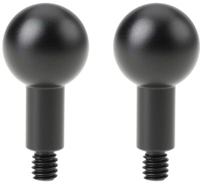 Briny River 2 x D20 x 42 mm schwarzer Kugelkopf-Adapter Halterung 1/4-20 Gewinde Aluminium für Kamerahalterungen