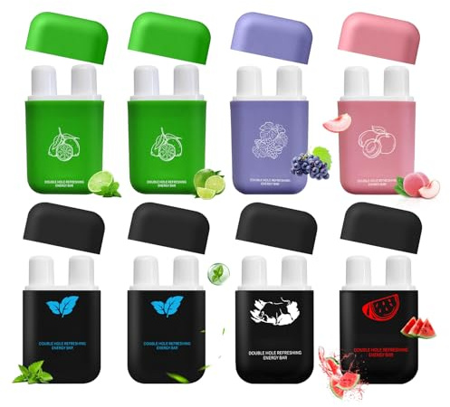 8 Stück Inhalierstift Für Die Nase Nasal Stick Nasenstift Nasen Inhalator Stift Doppelseitiges Design Enthält 6 Duftnoten Sanft Und Nicht Reizend Kompakt Tragbar Bietet Schnelle Linderung Beschwerden