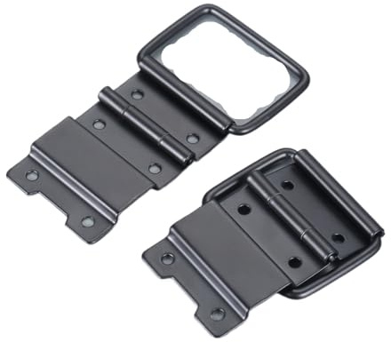 HKVTVCYPYA 10pcs Silver/Black 60 * 35mm 6 Holes Support Hinge W/Ring Metal Flight Case Toolbox for Suitcase Luggage Air Box(Black)