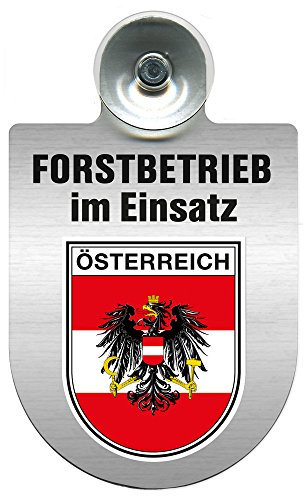 Einsatzschild Windschutzscheibe incl. Saugnapf - Forstbetrieb im Einsatz - 309374-incl. Regionen nach Wahl Farbe Region Österreich