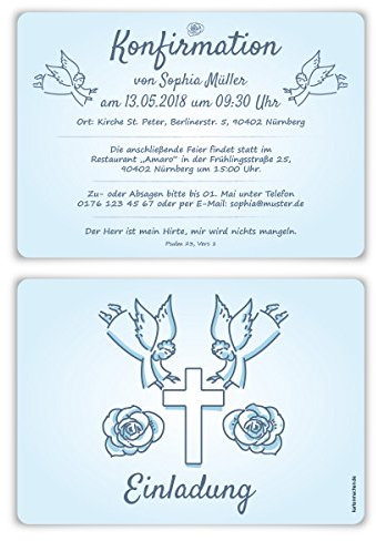 30 x Konfirmation Einladungskarten Konfirmationseinladungen Konfirmationskarten - Engelberührung