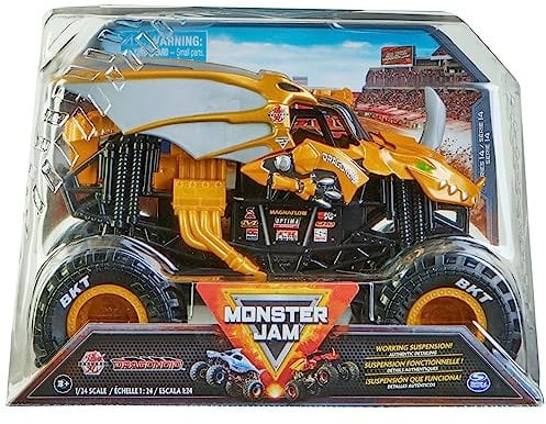 Monster Jam, Camión Monstruo Bakugan Dragonoid Oficial, vehículo Fundido a presión de coleccionista, Escala 1:24, Juguetes para niños a Partir de 3 años
