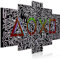 murando Quadro Console di gioco 150x75 cm 5 pezzi Stampa su tela in TNT XXL Immagini moderni Murale Fotografia Grafica Decorazione da parete Gaming Play Game Graffiti i-A-0206-b-m
