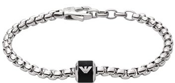 Emporio Armani Armband Für Männer Essential, Länge: 190mm, Höhe: 11mm, Breite: 10mm Silbernes Edelstahlarmband, EGS2911040