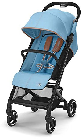CYBEX Gold Kinderwagen Beezy, Ab Geburt bis ca. 4 Jahre (max. 22 kg), Kompakt und ergonomisch, Beach Blue (Blau)
