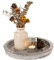 Romadedi Bandeja decorativa redonda de madera, bandeja de vela rústica para velas de pilar, centro de mesa, accesorios de cocina, hogar, sala de estar, 11 pulgadas