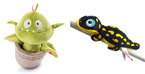NICI 47231 Green Fleischfressende Pflanze Gisela 20cm Plüsch Wild Friends & 48773 Magnettier Salamander Don Fuego Green 12cm, Gelb