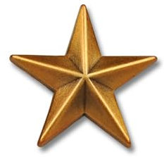 Pins Stern Gold (matt) 15 mm Pin Anstecker Anstecknadel Pentagramm gold Stern