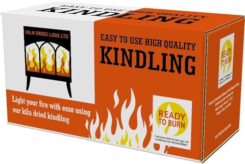 Premium Kiln Dried Kindling Wood/ 4 Boxes of Easy to Use Natural Firelighters for Woodburning Stoves BBQ Open Fire Fireplaces Pizza Ovens (4)