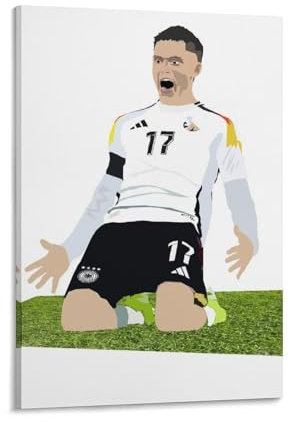 DAGUYS Poster mit Fußballspieler Florian Wirtz 11, Gemälde auf Leinwand, Wandkunst, Poster, Rollbild, Wanddekoration, Heimposter, 60 x 90 cm