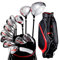 Herren Golf Set, Golfschläger Set, Golf Standard Tasche und Golfschläger Anfänger Komplettset, Edelstahlschaft, 13-teilig
