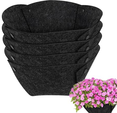 Forros redondos de tela, 4 forros para macetas para plantas, forro de cesta de macetas, forro de tela, bolsas de cultivo de plantas, forro de repuesto para jardín interior y exterior, color