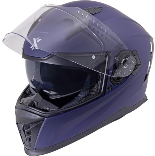 Shox Eclipse Solid Motorcycle Helmet L Matt Deep Blue