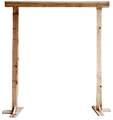 Arco nuziale rustico in legno con supporto quadrato per giardino, cortile, sposa, decorazione per interni ed esterni, 6 (3 x 3 m)