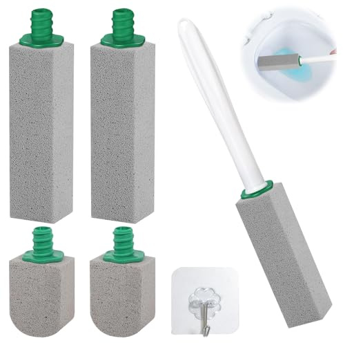 Bimsstein Toilettenreiniger 4 Stück Cleaning Block WC bimsstein Reinigungsbürste mit Griff Pumice Stone for Toilet für Badezimmer,Toiletten, Küchen, Urinsteinentferner Bimsstein Fußpflege Hornhaut