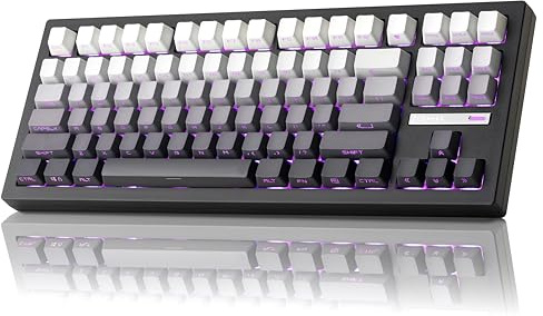 ZORNHER ZH870 Wireless Mechanical Gaming Keyboard,80% Black Custom Creamy Sound Keyboard with Shine Through PBT Keycaps,Pre-lubed Linear Switches,Hot-Swappable,RGB Backlit,2.4GHz/USB-C/BT5.0