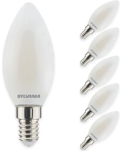 SYLVANIA LED Kerze E14 Neutralweiß | Dimmbar | 4,5 Watt | 40W Glühbrine Ersatz | 470 Lumen | 4000K Leuchtmittel | 6er Pack