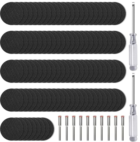 Pilikoll 100Pezzi Dischi da Taglio per Dremel con 10 3 mm Mandrino Disco da Taglio in Resina da 32mm Mini Dischi da Taglio Metallo Mini dischi Lame da Taglio per Tagliare Metallo,Plastica,Fibra,Legno