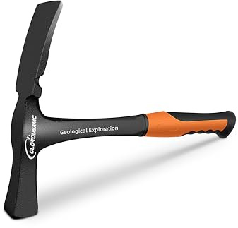 Brick Masonry Hammer -35 oz Bricklayer's/Mason's Hammer - One Piece Steel Chipping with Rubber Handle for Mining, Geological Prospecting (35oz Brick Hammer -1 piece)