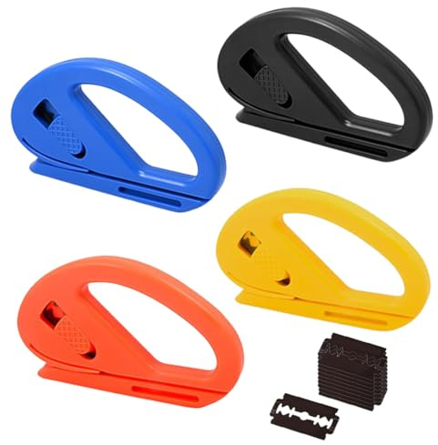 OPVYAEU 4 Pièces Coupeur De Papier Cadeau Portable, Decoupe Papier Cadeau, Wrapping Paper Cutter, Gift Wrap Cutter Pour L'emballage Cadeau Papier Divers festivals Anniversaire