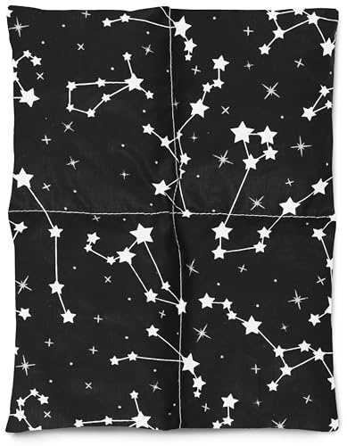 Amilian Kirschkernkissen 30x23 cm - Wärmekissen; Kältekissen mit 100% Kirschkernen - Körnerkissen für Mikrowelle - ideal für Nacken, Schulter, Rücken und Alltag - Himmel Schwarz