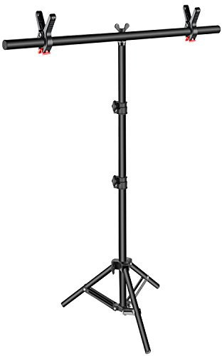 Neewer T-shape Background Backdrop Support Stand Kit: 32-80 inches/81-203 centimeters Adjustable Tripod Stand and 35.4 inches/90 centimeters Crossbar with 2 Tight Clamps for Video Studio Photography