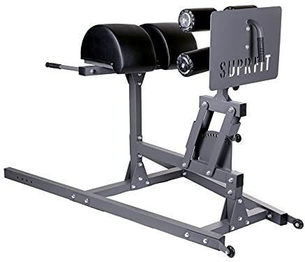 Suprfit Berengar GHD - Verstellbarer Glute Ham Developer, Bauch-, Rückentrainer, Roman Chair, Rückenstrecker aus Stahl-Kantrohr, reißfeste, abwaschbare Polsterung, pulverbeschichtet schwarz