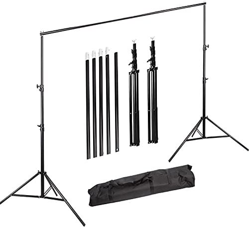 Photo Video Studio Backdrop Stand, 10 x 12ft 3x3.6m Heavy Duty Adjustable Photography Muslin Background Support System Kit