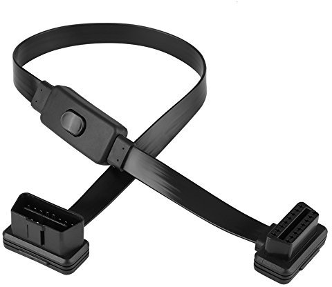 Qiilu obd2 Schalter, 16 Pin Stecker OBD2 Kabel auf Buchse OBD2 Verlängerungskabel Adapter Stecker mit ON/OFF Schalter