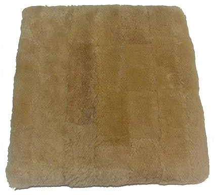 Reissner Lammfelle | SIKI-PA | echtes Merino Schaffell | Sitzpolster Autokissen Rollstuhlauflage Katzenbett | Patchwork Qualität | 40x40cm gobi