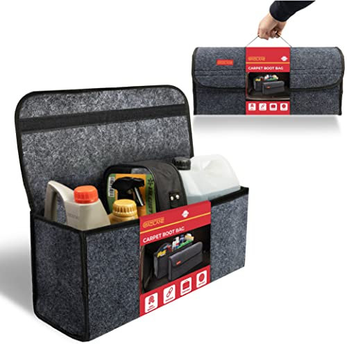 GADLANE Car Boot Organiser For Car Large But Compact - Anti-slip Boot Tidy Organiser Declutters Tools & Travel Accessories, Dark Grey