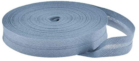 25m Baumwoll-Schrägband uni 20mm breit gefalzt Einfassband 50 Farben wählbar, Farbe:pastellblau