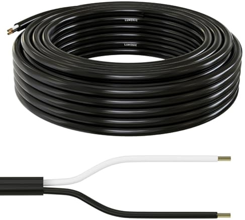 Lumonic 5m FLRYY Fahrzeugleitung 2x1mm² schwarz | 2-adrig | Anhängerkabel | mehradriges KFZ-Kabel | Öl- und Kraftstoffbeständig, flammwidrig | Niedervolt