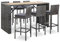 vidaXL Gartenbar Set 7-TLG. mit Auflagen Theke Bar Tresen Gartentheke Bartisch Stehtisch Barhocker Barstuhl Gartenmöbel Poly Rattan Grau