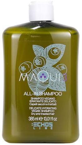 Echosline Maqui 3 All-In-Champú hidratante Vegano para cabellos Secos y tratados-385 ml, Multicolor, One Size