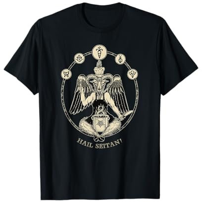¡Salve Seitan! Satánico chef vegano Baphomet cocinero casero oculto Camiseta