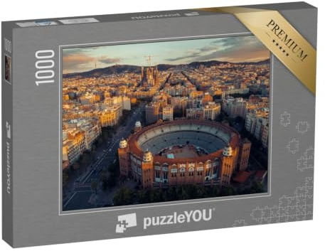 puzzleYOU: Puzzle 1000 Teile „Luftaufnahme von Barcelona, Spanien“ – aus der Puzzle-Kollektion Barcelona, Sagrada Familia