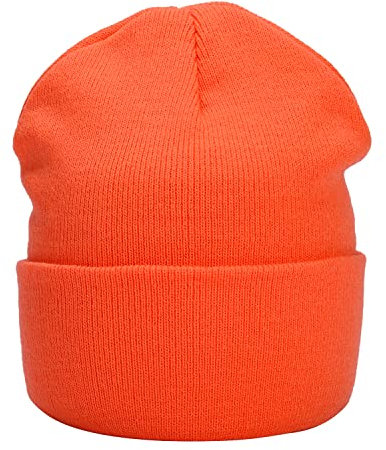 MASADA Damen und Herren Beanie Winter-Mütze - Neonorange