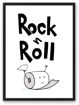 Din A4 Kunstdruck ohne Rahmen - Toilettenpapier - Rock 'n Roll - WC Klo Badezimmer Gäste-WC Lustig Foto Bild Druck Poster Bild