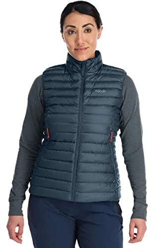 Rab Women's Microlight Down Vest - Insulated Lightweight Gilet for Hiking, Trekking, & Skiing - Orion Blue - Large