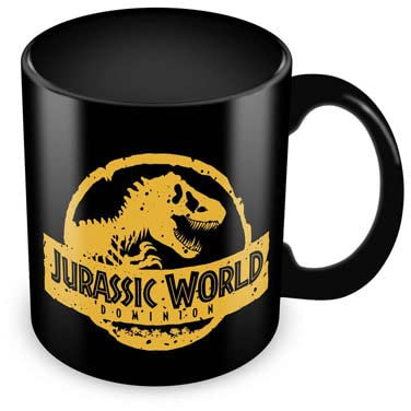 empireposter Jurassic Park - Warning - black - Film Kino Movie - Keramik Tasse - Größe Ø8,5 H9,5cm