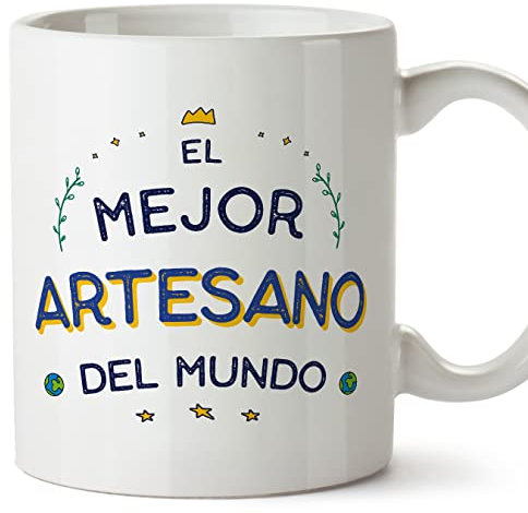 MUGFFINS Tazas para ARTESANO hombre - En Español - Mejor del Mundo - 11 oz / 330 ml - Regalo original y divertido