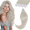Vivien Blond Tape Extensions Echthaar Remy Extensions Tape in Echthaar Glatt Tape Echthaar Extensions Haarverlängerung Platino Blond #60 55cm 50g 20pcs